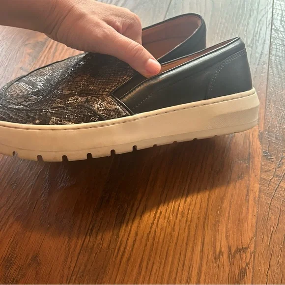 Vionic Dinora Boa Black & Snake Print Leather Platform Slip-on Sneaker US 7 - Picture 7 of 9